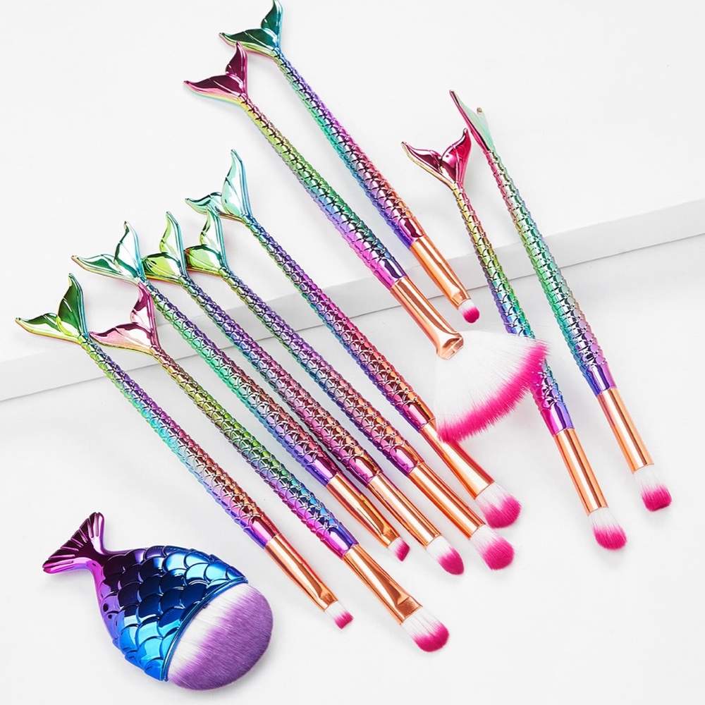 11 PC MERMAID BRUSH SET!! - Picture 1 of 2